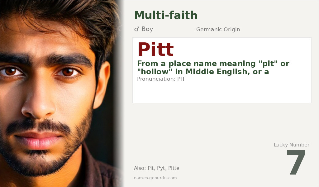 Pitt Name Meaning and Details