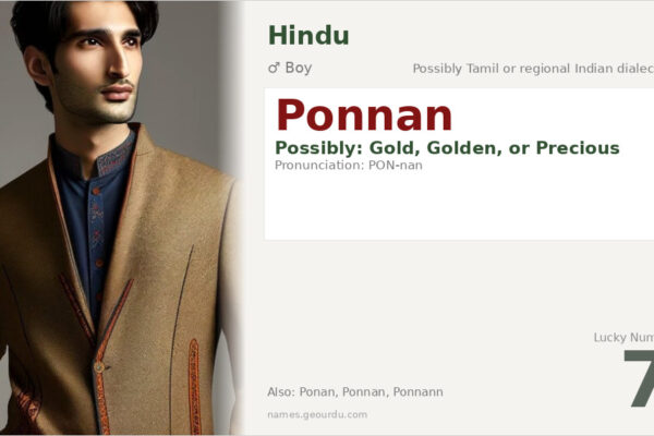 Ponnan Name Meaning — Origin, Gender & Details (2025)