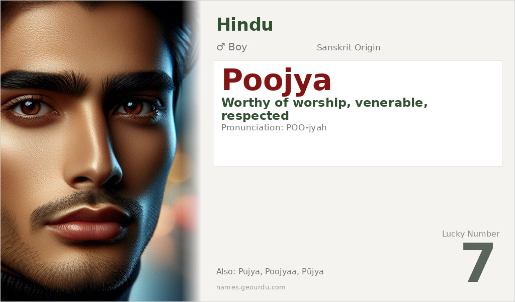 Poojya Name Meaning and Details