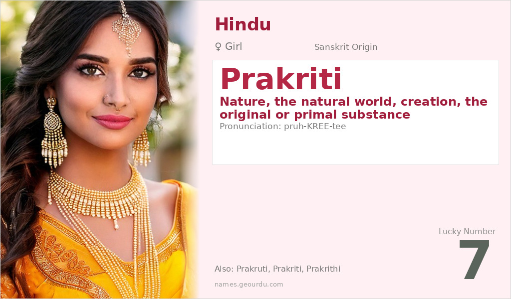 Prakriti Name Meaning and Details