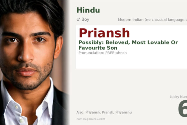 Priansh Name Meaning — Modern Origin, Boy Name & Details (2025)