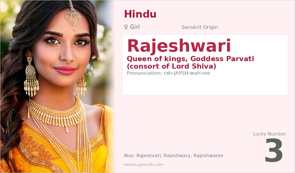 Rajeshwari Name Meaning and Details