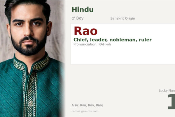 Rao Name Meaning — Origin, Gender & Details (2025)