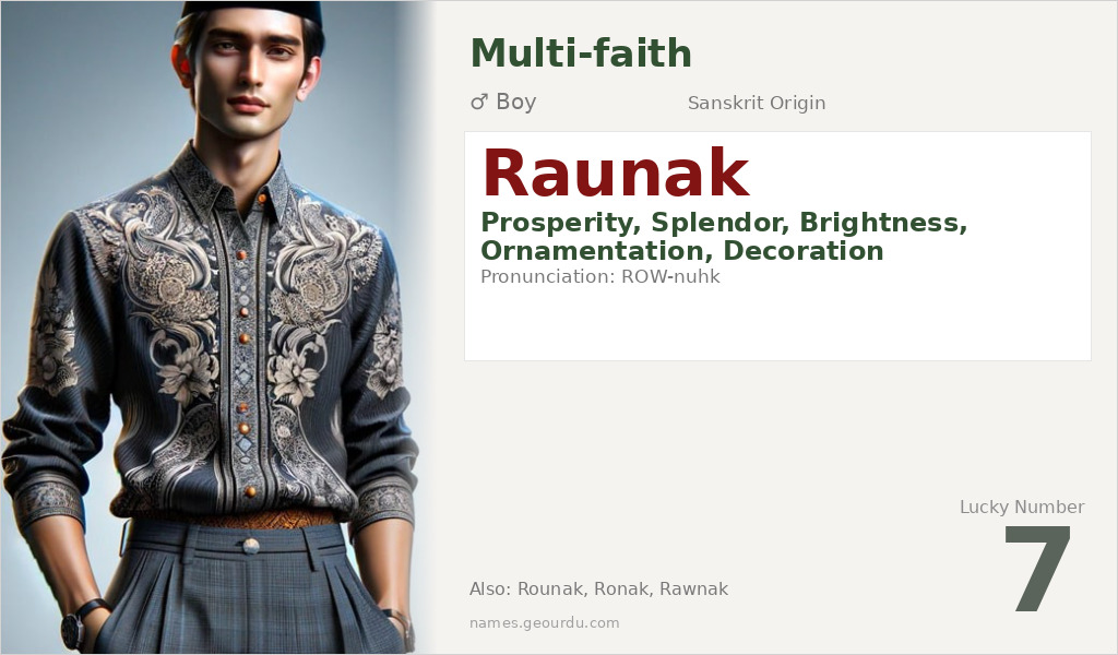 Raunak Name Meaning and Details