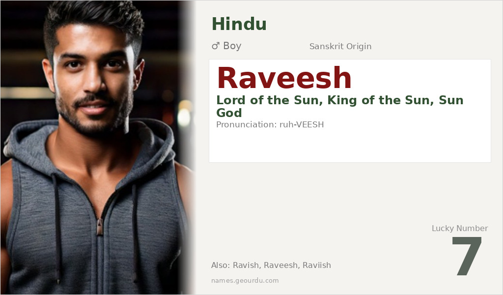 Raveesh Name Meaning and Details