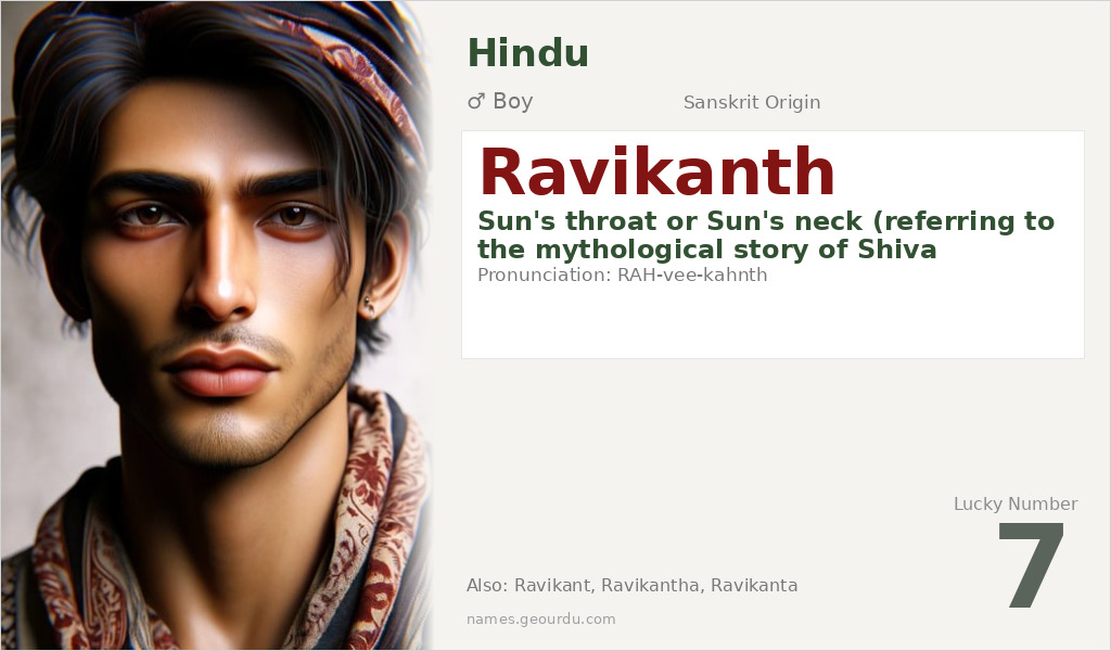 Ravikanth Name Meaning and Details