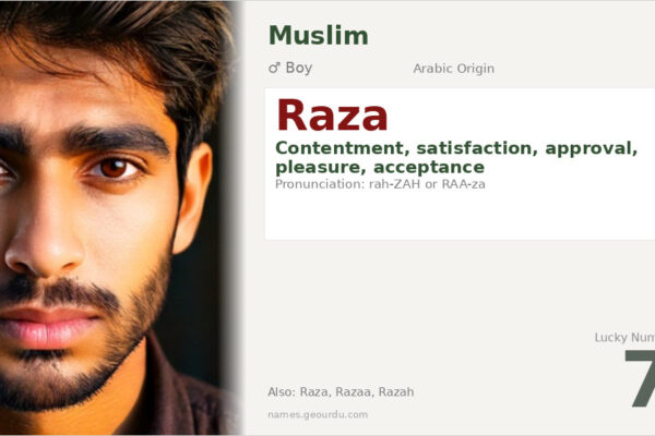 Raza Name Meaning — Arabic Origin, Boy Name & Details (2025)