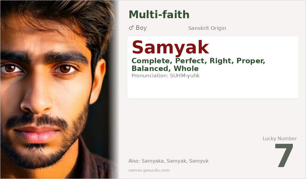 Samyak Name Meaning and Details