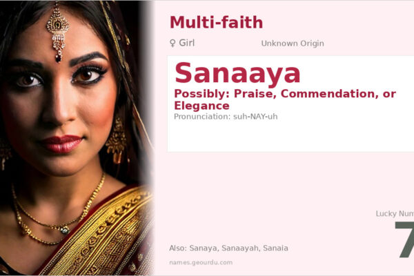 Sanaaya Name Meaning — Origin, Gender & Details (2025)