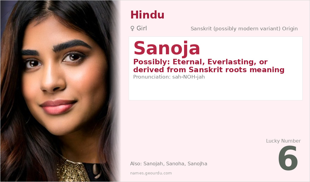 Sanoja Name Meaning and Details