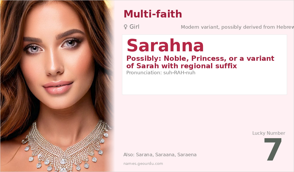 Sarahna Name Meaning and Details