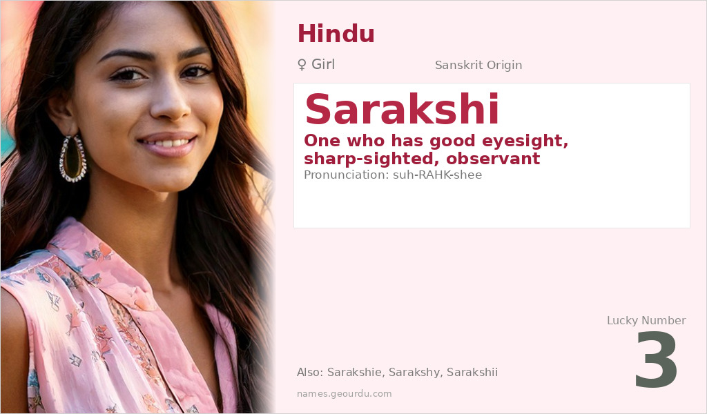 Sarakshi Name Meaning and Details