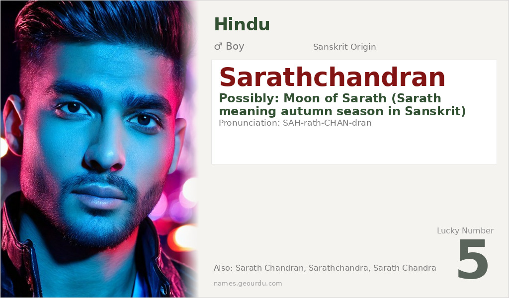 Sarathchandran Name Meaning and Details