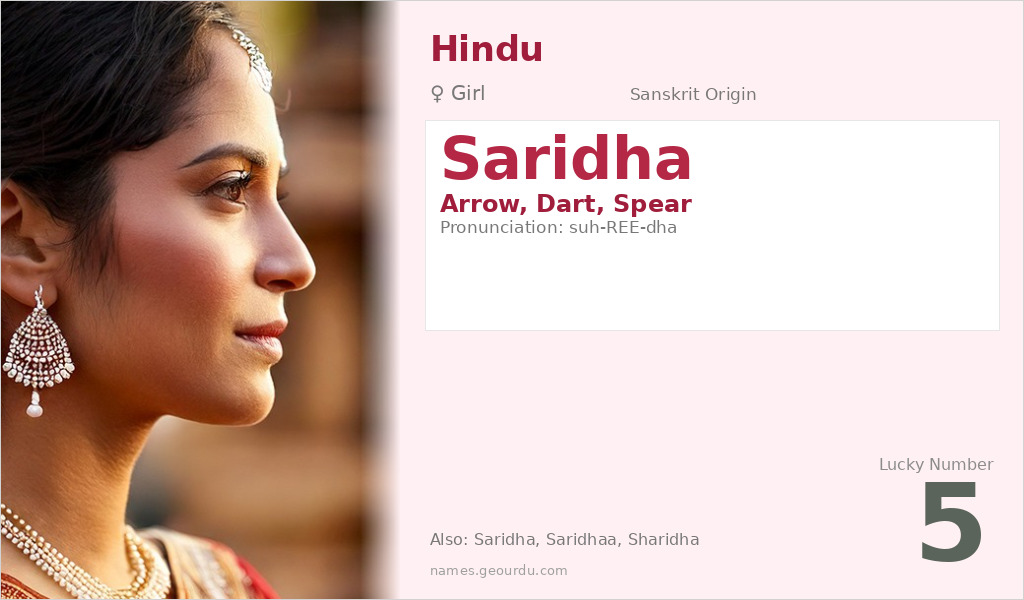 Saridha Name Meaning and Details