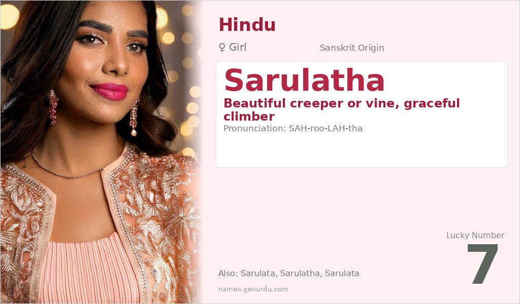 Sarulatha Name Meaning and Details
