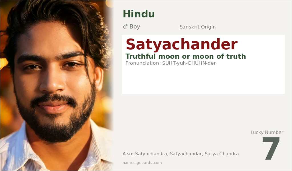 Satyachander Name Meaning and Details