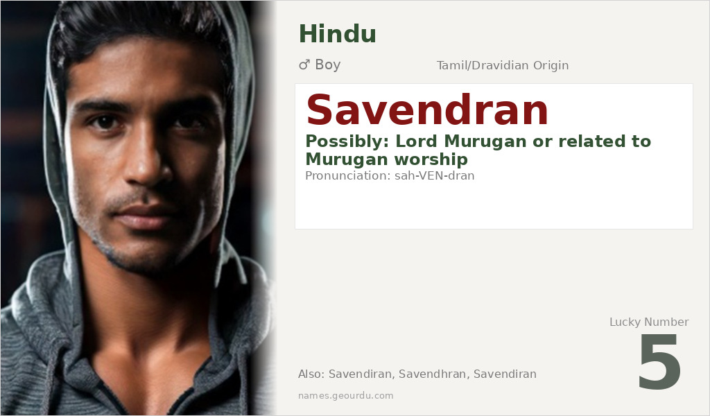 Savendran Name Meaning and Details
