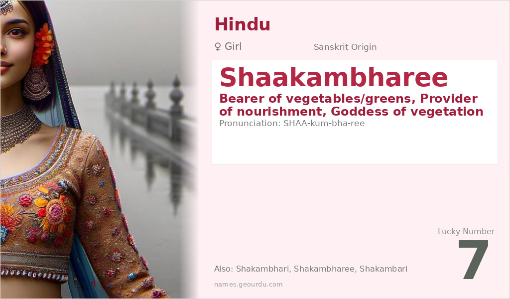 Shaakambharee Name Meaning and Details