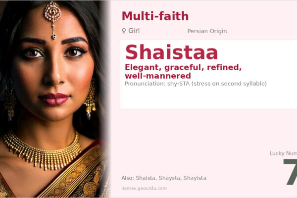 Shaistaa Name Meaning — Persian Origin, Girl Name & Details (2025)