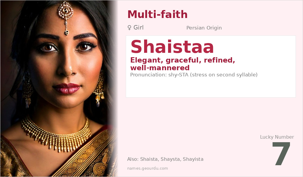 Shaistaa Name Meaning and Details