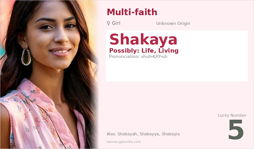 Shakaya Name Meaning and Details