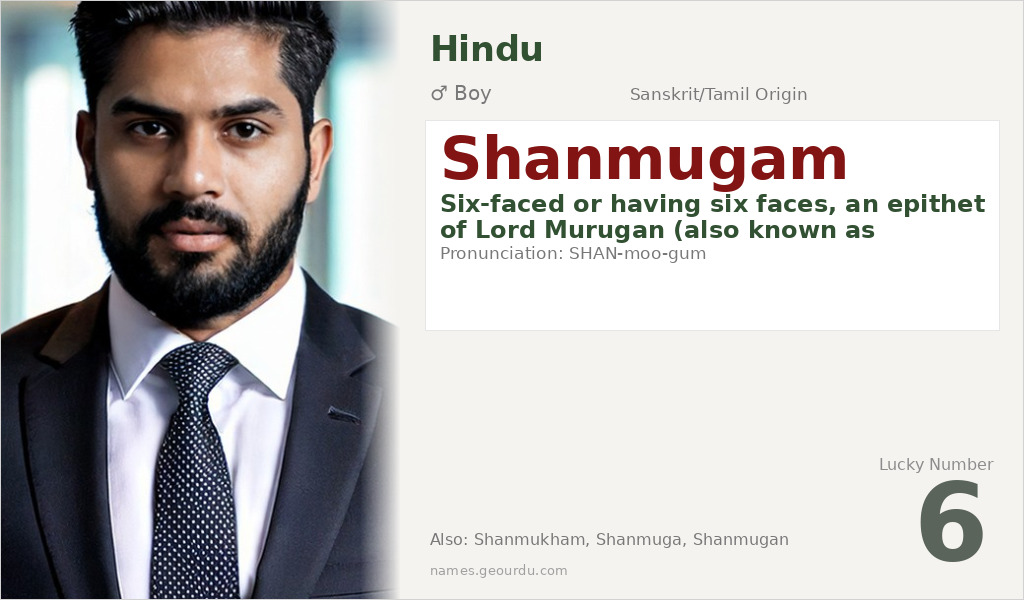 Shanmugam Name Meaning and Details