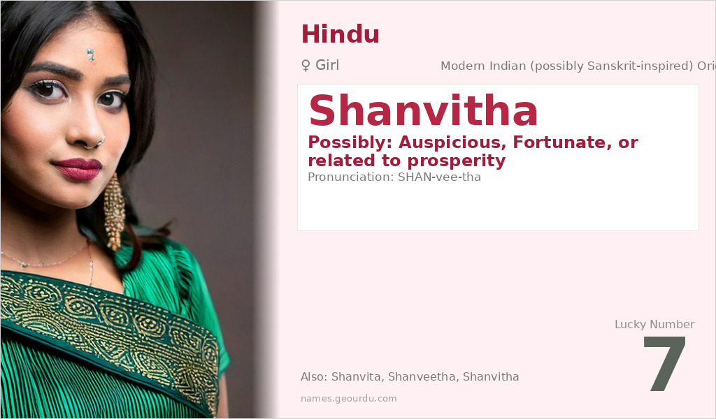 Shanvitha Name Meaning and Details