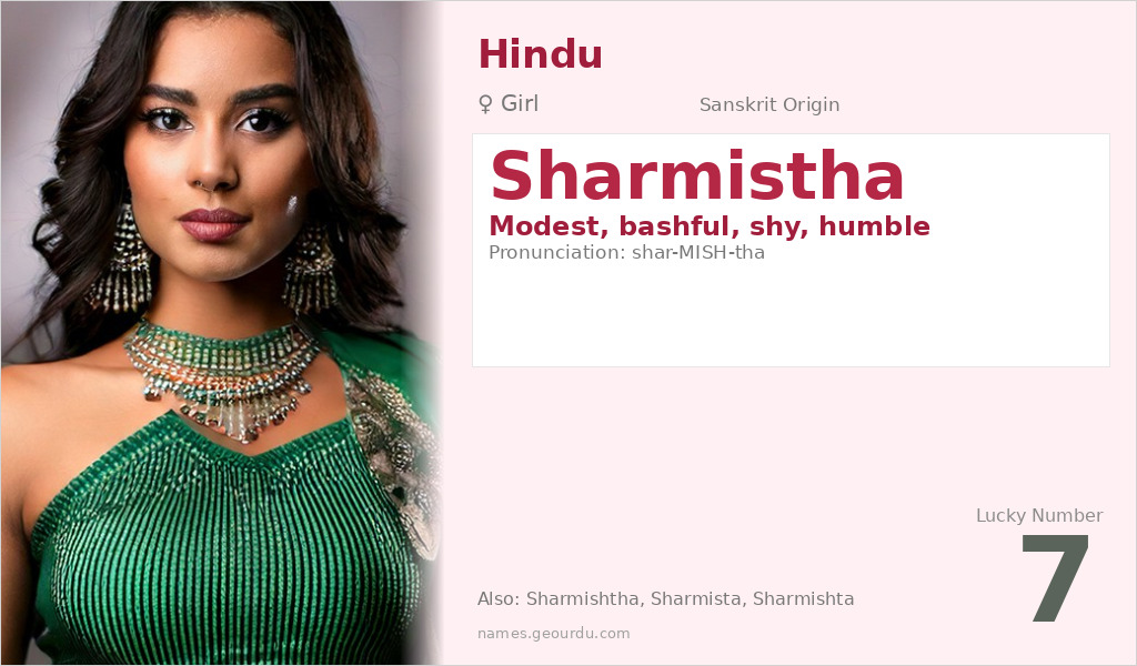 Sharmistha Name Meaning and Details