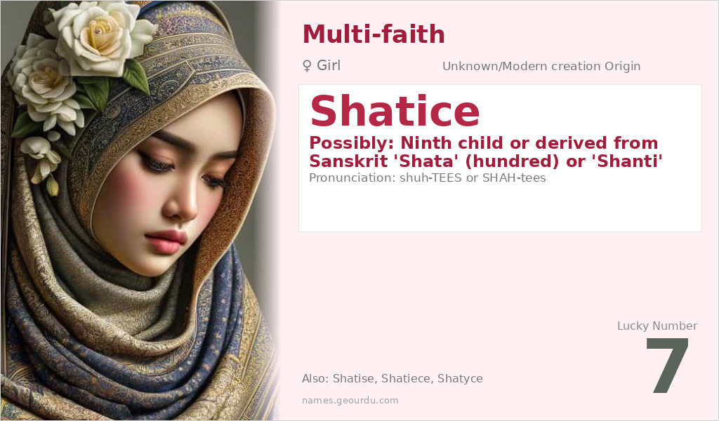 Shatice Name Meaning and Details