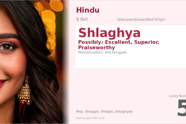 Shlaghya Name Meaning — Origin, Gender & Details (2025)