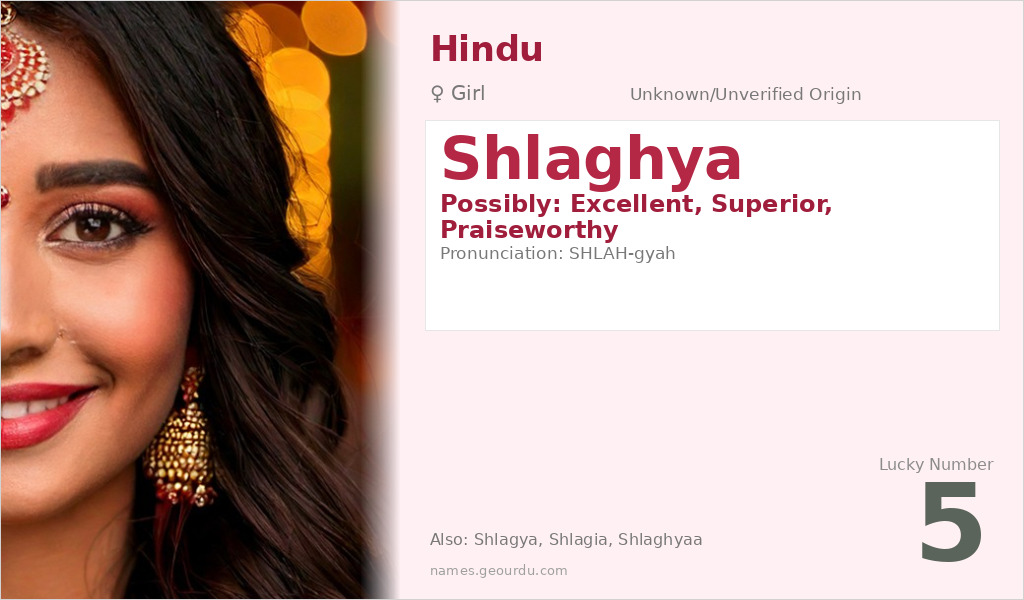 Shlaghya Name Meaning and Details