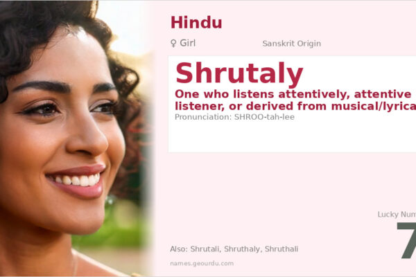 Shrutaly Name Meaning — Sanskrit Origin, Girl Name & Details (2025)