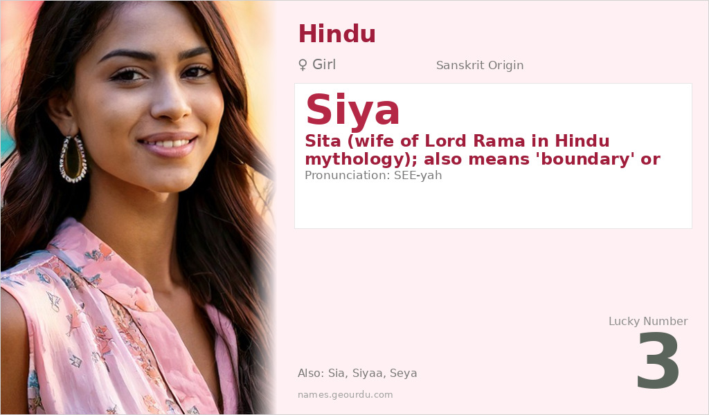 Siya Name Meaning and Details