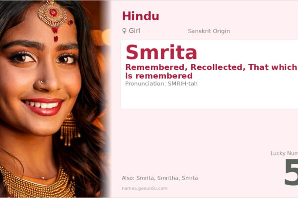 Smrita Name Meaning — Sanskrit Origin, Girl Name & Details (2025)