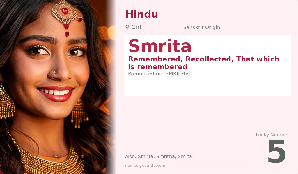 Smrita Name Meaning and Details