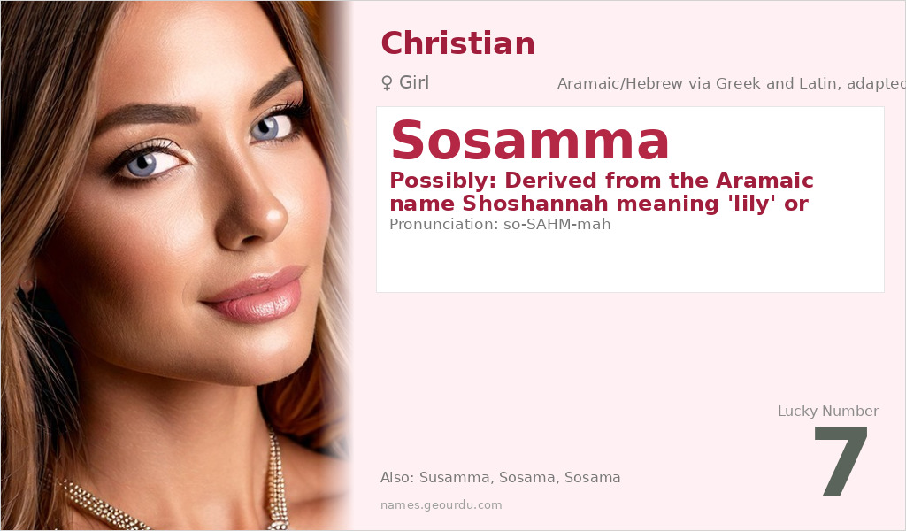 Sosamma Name Meaning and Details