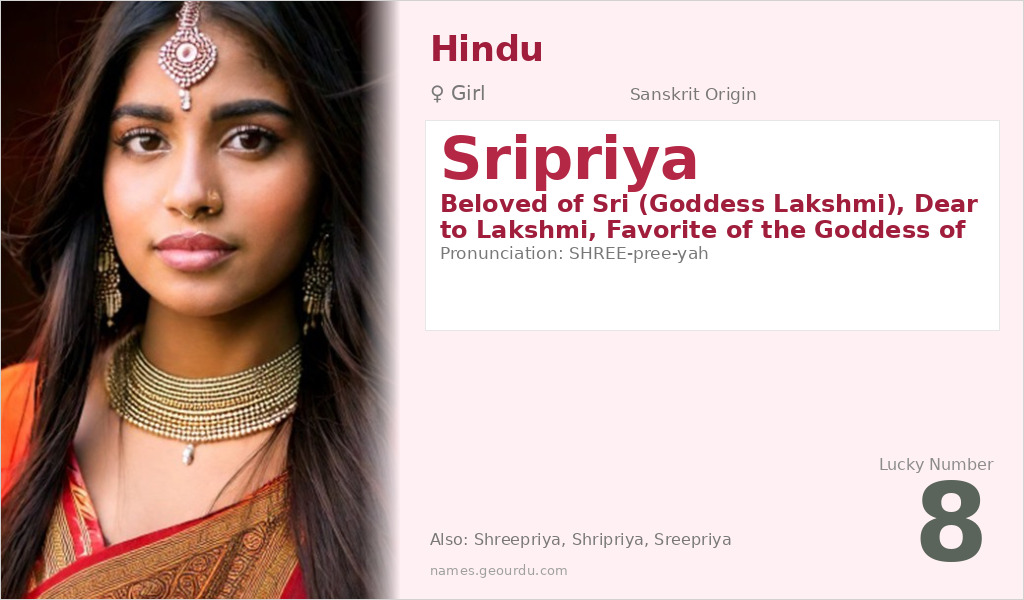 Sripriya Name Meaning and Details