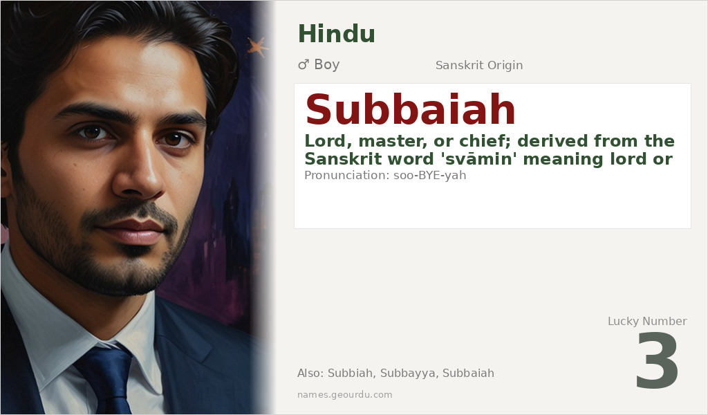 Subbaiah Name Meaning and Details