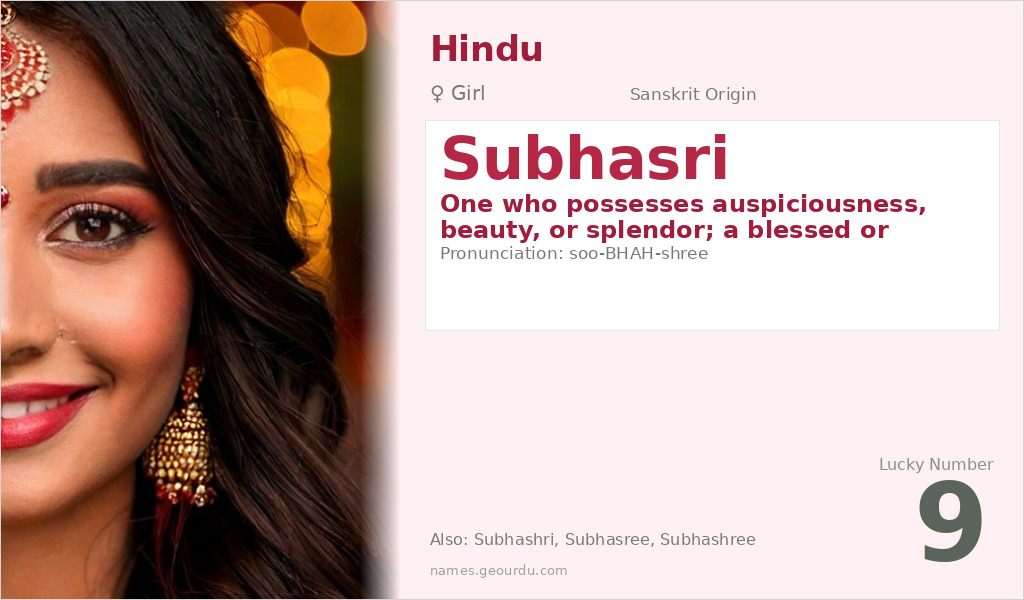 Subhasri Name Meaning and Details