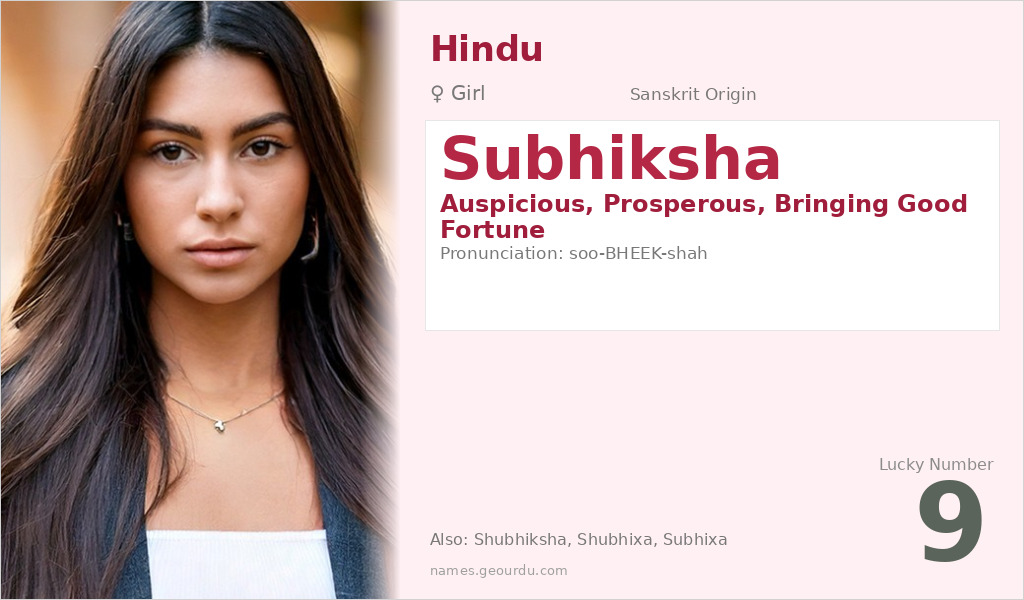 Subhiksha Name Meaning and Details
