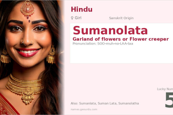 Sumanolata Name Meaning — Sanskrit Origin, Girl Name & Details (2025)