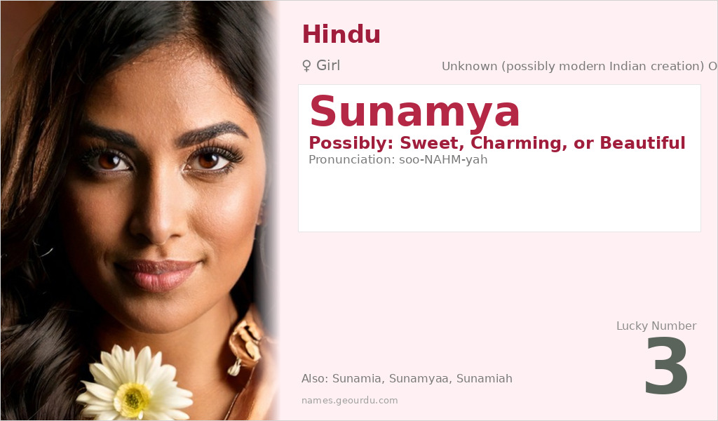 Sunamya Name Meaning and Details