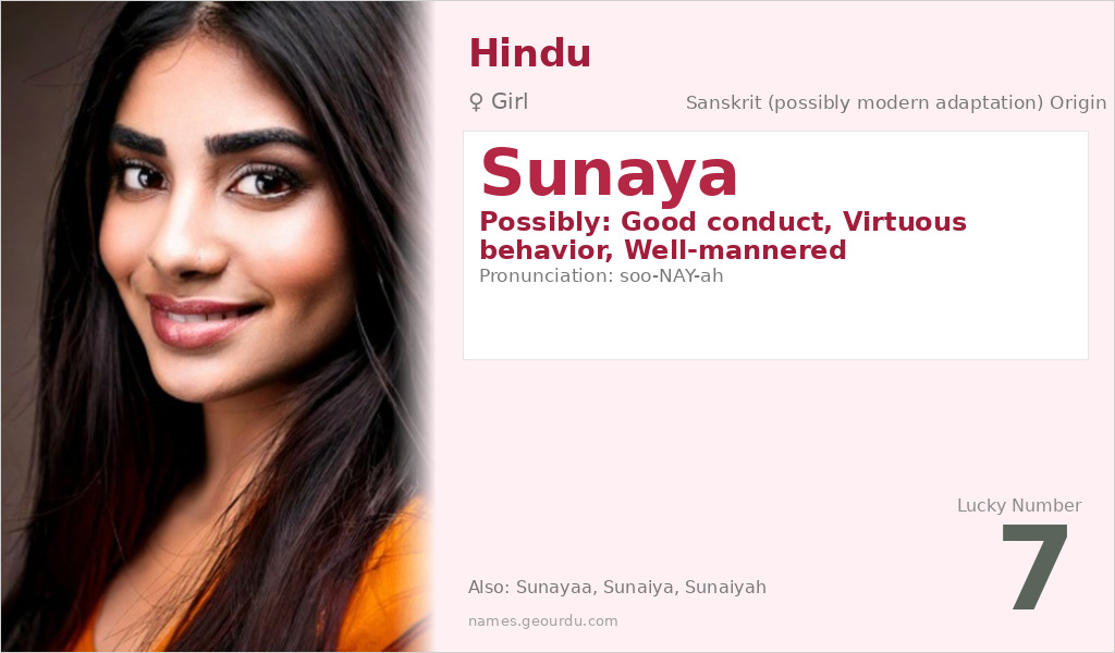 Sunaya Name Meaning and Details