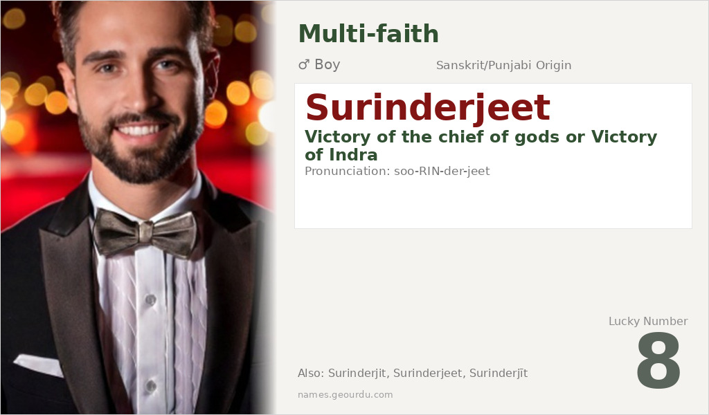 Surinderjeet Name Meaning and Details