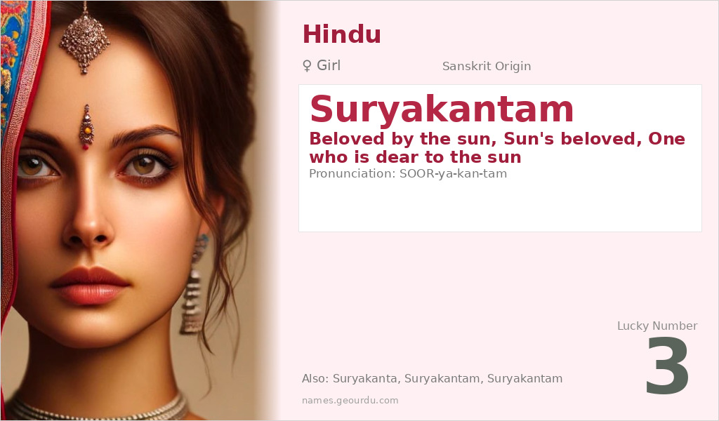 Suryakantam Name Meaning and Details