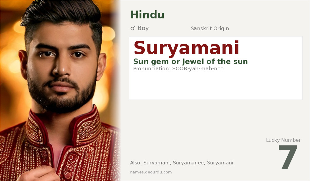 Suryamani Name Meaning and Details