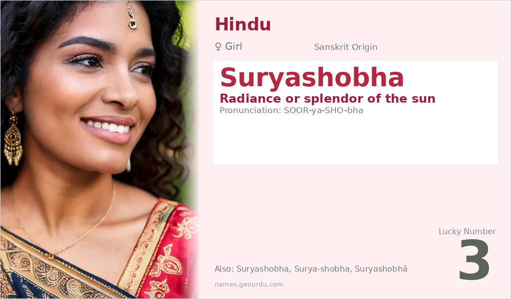 Suryashobha Name Meaning and Details