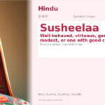 Susheelaa Name Meaning and Details