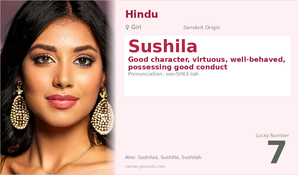 Sushila Name Meaning and Details