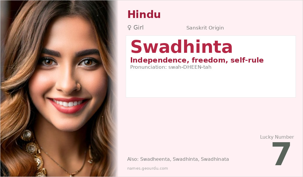 Swadhinta Name Meaning and Details